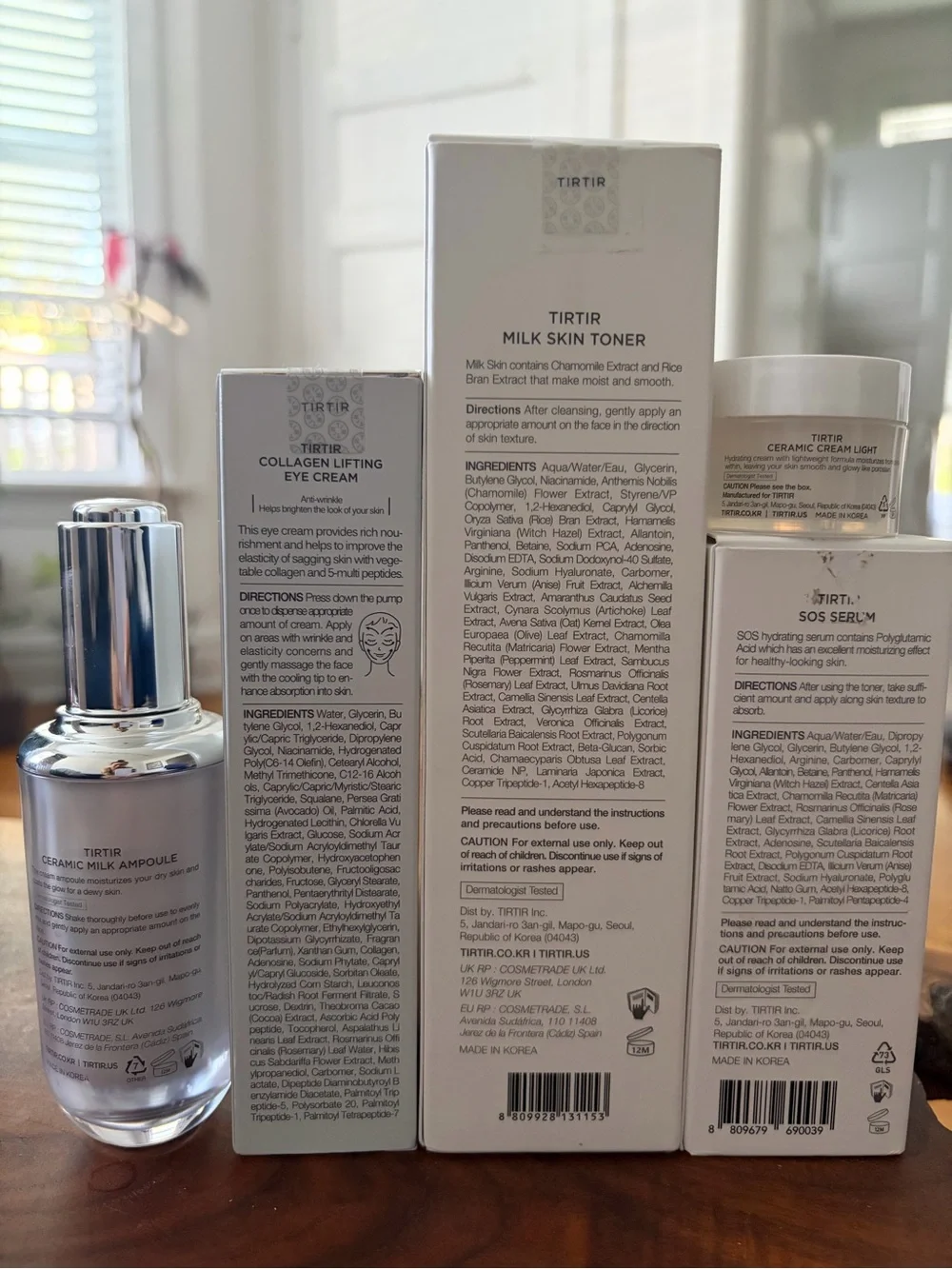 TIRTIR BUNDLE! Ampoule, Eye Cream, Ceramic Cream, SOS Serum, Milk Toner